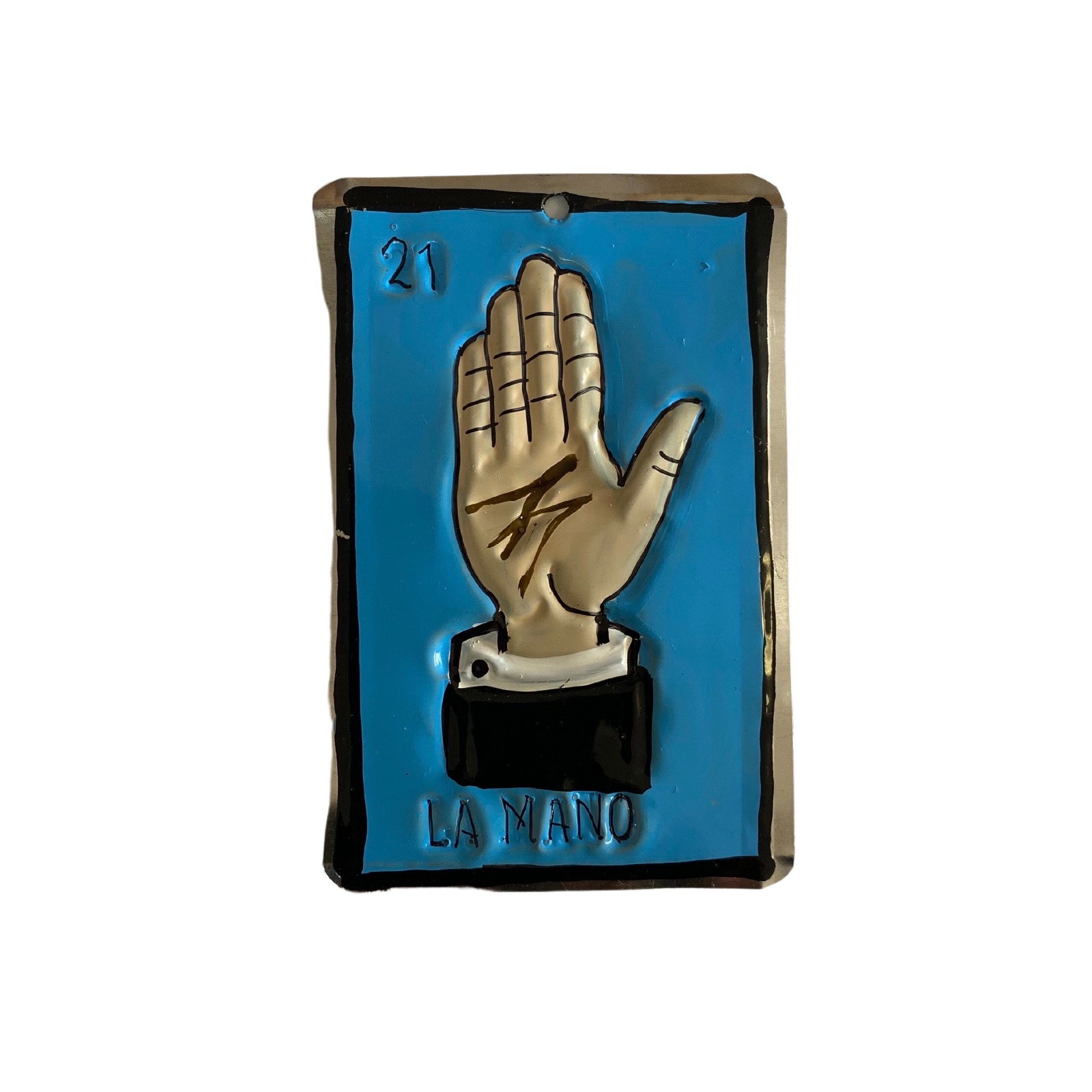 Loteria La Mano Tin Ornament